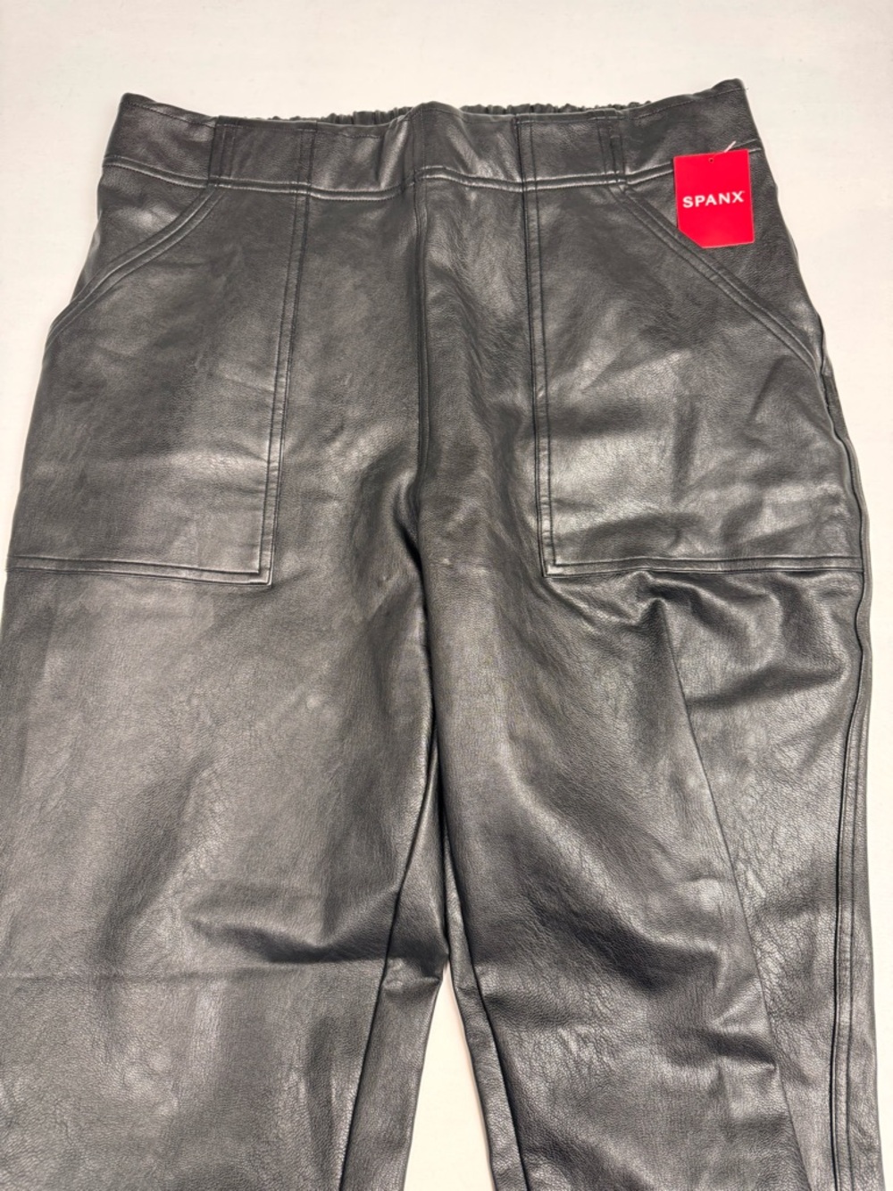 NWT SPANX Faux Leather Like Jogger Pants Black Women’s XL Retail $148 - Picture 3 of 8